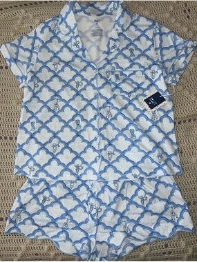 Roller Rabbit x Target Blue and White Women's Pajama Set NWT